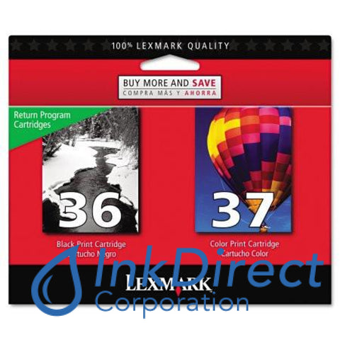 Genuine Lexmark 18C2226 Lex 36 37 Returned Program Ink Jet Cartridge Black & Color