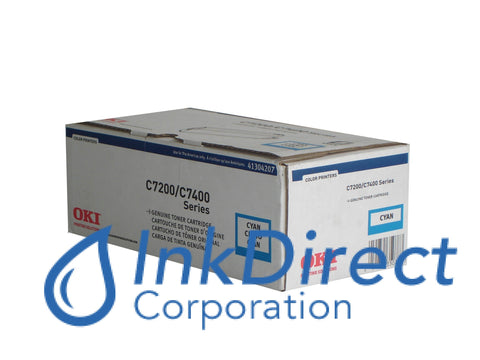 Genuine Okidata 41304207 Type C2 Toner Cartridge Cyan , Okidata - Laser Printer Oki C7200, C7200N, C7400 , C7400DXN, C7400N