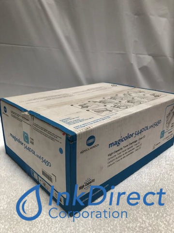 Genuine QMS 1710602008 1710602-008 MagiColor 5440 / 5450 High Yield Toner Cartridge Cyan Toner Cartridge , Konica-Minolta - Laser Printer MagiColor 5440DL, 5450