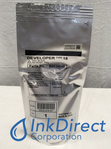 Genuine Ricoh B0039640 AAA073 888073 Type 18 Developer / Starter Black AFICIO 1035 1045 2535 2545 Developer / Starter