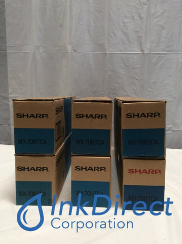 Genuine Sharp MX70NTCA MX-70NTCA ( Lot of 6 ) Toner Cartridge Cyan MX 5500N 6200N 7000N Toner Cartridge , Sharp - Digital Copier MX 5500N, 6200N, 7000N