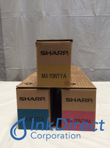 Genuine Sharp MX70NTYA MX70NTCA MX70NTMA Toner Cartridge Cyan Magenta Yellow MX 5500N 6200N 7000N Toner Cartridge , Sharp - Digital Copier MX 5500N, 6200N, 7000N,