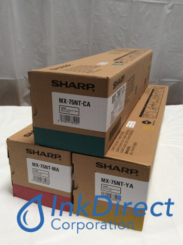 Genuine Sharp MX75NTCA MX75NTMA MX75NTYA Toner Cartridge Cyan Magenta Yellow MX 6500N 7500N Toner Cartridge , Sharp - Multi Function MX 6500N, 7090N, 7500N, 8090N