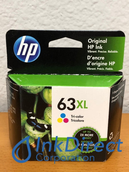HP 63XL Tri-Color Ink Cartridge – Genuine, New, Not Expired (F6U63AN)