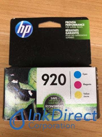 HP N9H55FN 920 Cyan Magenta Yellow Ink Jet Cartridge ( 1 Each CH634AN CH635AN CH636AN ) Ink Jet Cartridge HP - InkJet Printer OfficeJet 6000, 6500, 6500A, 7000, 7500, 7500A