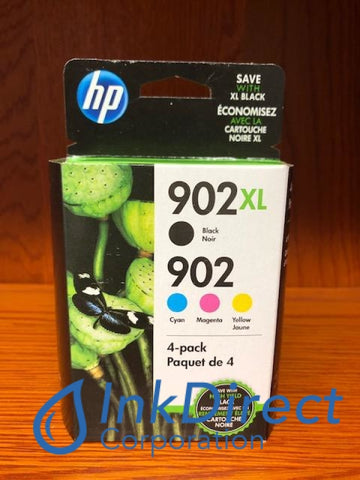 HP T0A39AN 902XL Black 902 Colors Ink Cyan Magenta Yellow ( T6M14AN T6L86AN T6L90AN T6L94AN ) Ink Jet Cartridge , HP - InkJet Printer OfficeJet Pro 6850, 6862, 6865, 6868, 6875, 6878, 6968, 6978