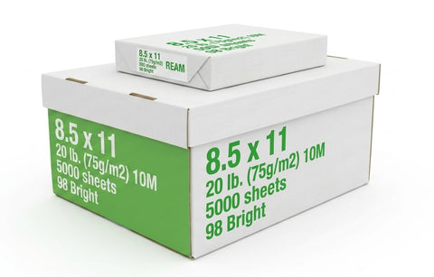 A4 White Copy Paper 8 .5 X 11 Inch  ( 5,000 Sheet / Case )