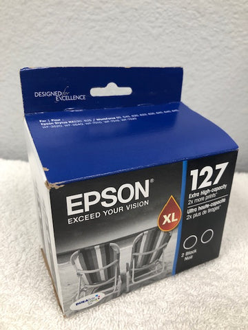 Genuine Epson T127120D2 T127120-D2 ( T127120 * 2 )  Epson 127XL Twin Pack Ink Jet Cartridge Black
