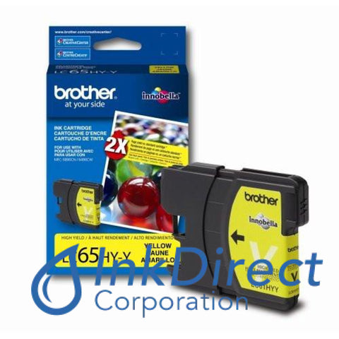Genuine Brother Lc65Hyy Lc-65Hyy Lc65 Hyy High Yield Ink Jet Cartridge Yellow