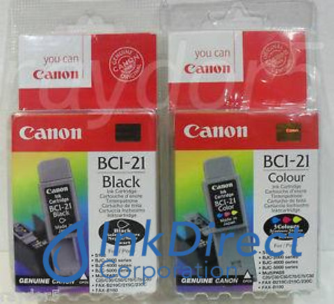 Genuine Canon 0954A370Aa Bci-21Bk Twin Pack Ink Jet Cartridge Black