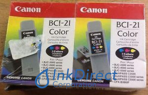 Genuine Canon 0955A349Aa Bci-21C Twin Pack Ink Jet Cartridge Color