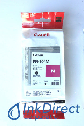 Genuine Canon 3631B001Aa Pfi-104M Ink Jet Cartridge Magenta Wide Format Printer  ImagePrograf IPF650,  IPF655,  IPF750,  IPF755,