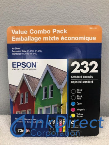 Genuine Epson T23215SVH T2321 - 5 - SVH 232 BK*2 CMY Ink Jet Cartridge Black Cyan Magenta Yellow , Epson&nbsp; &nbsp;- All-in-One&nbsp; Expression Home XP-4200,&nbsp; XP-4205,&nbsp; WorkForce&nbsp; WF-2930,&nbsp; WF-2950,