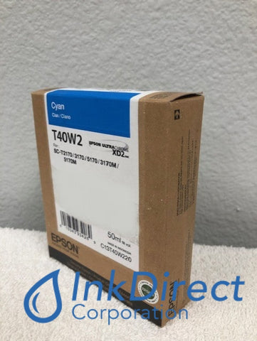 Genuine Epson T40W220 C13T40W220 T40W2 Ink Jet Cartridge Cyan Ink Jet Cartridge , Epson   - InkJet Printer  SureColor T2170,  T3170,  T3170M,  T5170,  T5170M,