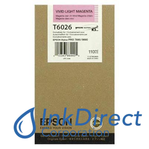 Genuine Epson T602600 T6026 Ink Jet Cartridge Vivid Light Magenta
