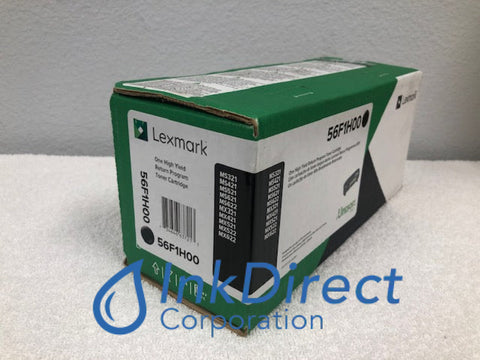 Genuine Lexmark 56F1H00 Return Program Toner Cartridge Black Toner Cartridge , Lexmark&nbsp; &nbsp;- Laser Printer&nbsp; MS 321dn,&nbsp; 421dn,&nbsp; 421dw,&nbsp; 521dn,&nbsp; 621dn,&nbsp; 622de,&nbsp; MX&nbsp; 321adn,&nbsp; 321adw,&nbsp; 421ade,&nbsp; 521ade,&nbsp; 521de,&nbsp; 522adhe,&nbsp; 622ade,