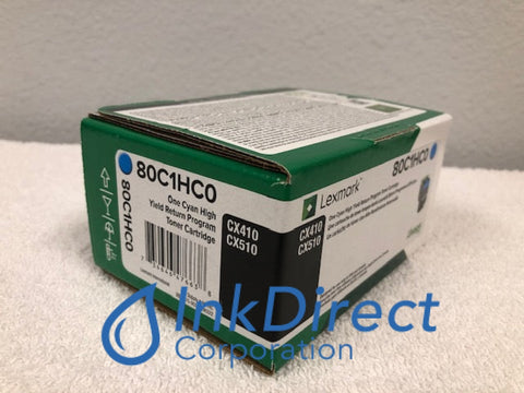 Genuine Lexmark 80C1HC0 801HC Return Program Toner Cartridge Cyan CX410DE CX410DTE CX410E CX510DE CX510DHE CX510DTHE Toner Cartridge , Lexmark - Multi Function CX410DE, CX410DTE, CX410E, CX510DE, CX510DHE, CX510DTHE,