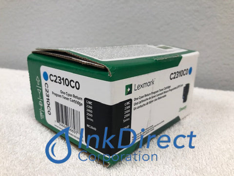 Genuine Lexmark C2310C0 Return Program Toner Cartridge Cyan Toner Cartridge , Lexmark   - Color Printer   C2325,  C2325dw,  C2425,  C2425dw,  C2535,  C2535dw,  MC2425,  MC2535,  MC2640,   - Multi Function   MC2325adw,  MC2425adw,  MC2535adwe,  MC2640adwe,