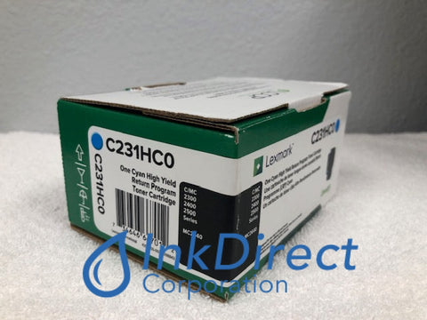 Genuine Lexmark C231HC0 Return Program Toner Cartridge Cyan C2425 C2535 MC2425 MC2535 MC2640 Toner Cartridge , Lexmark   - Color Printer   C2425,  C2535,  MC2425,  MC2535,  MC2640