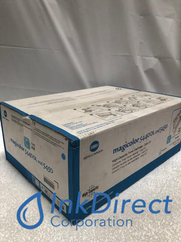 Genuine QMS 1710602008 1710602-008 MagiColor 5440 / 5450 High Yield Toner Cartridge Cyan Toner Cartridge , Konica-Minolta - Laser Printer MagiColor 5440DL, 5450