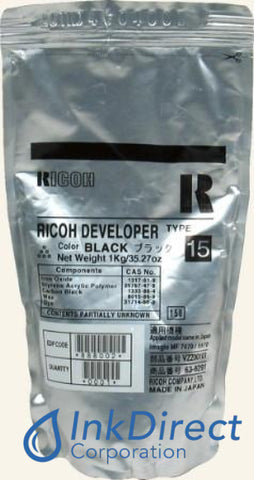 Genuine Ricoh 888002 A292-9640 A2929640 Type 15 Developer / Starter Black