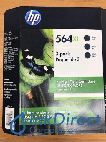 HP CR305BN HP 564XL ( 3 x CN684WN ) High Yield Ink Jet Cartridge Black Ink Jet Cartridge , HP - All-in-One PhotoSmart 5510, 5511, 5512, 5514, 5515, 6510, 6512, 6515, 7510, 7515, B8550, C6340, C6350, C6380, D5445, D5460, D7560