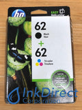 HP N9H64FN HP 62 Black & Tri-Color Ink Jet Cartridge ( 1 each C2P04AN C2P06AN ) Ink Jet Cartridge , HP - All-in-One ENVY 5540, 5660, 5665, 7640, 7645, - InkJet Printer OfficeJet 5742, 5744, 5745, 8040, - Multi Function OfficeJet 5740
