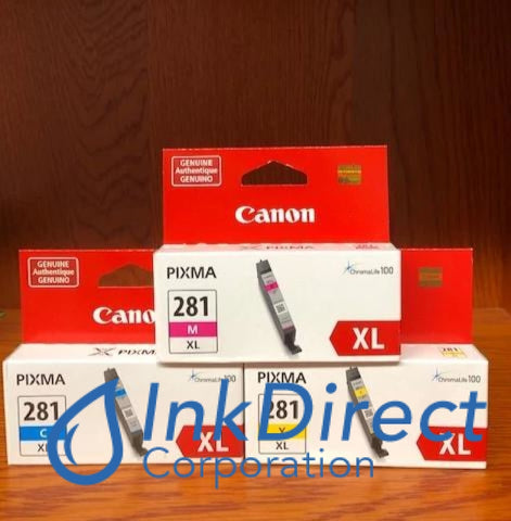 1 Each Genuine Canon 2034C001AA 2035C001AA 2036C001AA CLI-281XL Ink Cyan Magenta Yellow Ink Jet Cartridge , Canon   - InkJet Printer  Pixma TR 7520,  8520,  Pixma TS  6120,  8120,  9120,