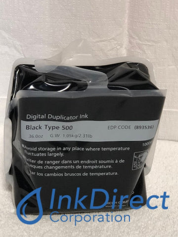1 Each - Genuine Ricoh 893536 Type 500 Ink Black Digital Duplicator DD5450 Ink , Ricoh   - Digital Duplicator  DD 5450,