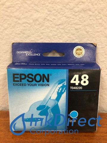 Expired) Genuine Epson T048220 T0482 Epson 48 Ink Jet Cartridge Cyan Ink Jet Cartridge , Epson - InkJet Printer Stylus Photo R200, R220, R300, R300M, R320, R340, RX500, RX600, - Multi Function Stylus Photo RX620,