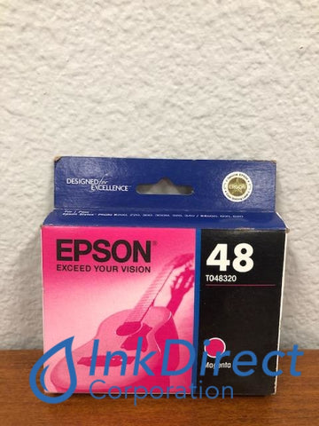 Expired) Genuine Epson T048320 T0483 Epson 48 Ink Jet Cartridge Magenta Ink Jet Cartridge , Epson - InkJet Printer Stylus Photo R200, R220, R300, R300M, R320, R340, RX500, RX600, - Multi Function Stylus Photo RX620,