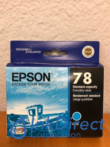 ( Expired ) Genuine Epson T078220 T0782 Epson 78 Ink Jet Cartridge Cyan Ink Jet Cartridge , Epson - All-in-One Artisan 50, - InkJet Printer Stylus Photo R260, R280, R380, RX580, RX595, RX680,