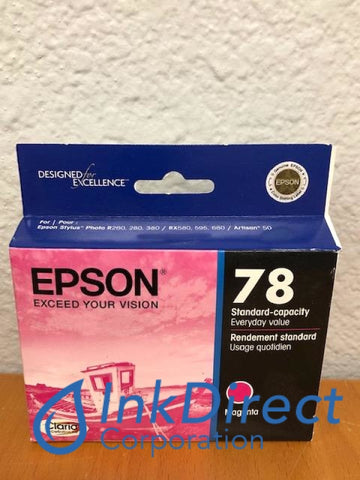 ( Expired ) Genuine Epson T078320 T0783 Epson 78 Ink Jet Cartridge Magenta Ink Jet Cartridge , Epson - All-in-One Artisan 50, - InkJet Printer Stylus Photo R260, R280, R380, RX580, RX595, RX680,
