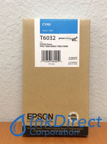 ( Expired ) Genuine Epson T603200 T6032 Ink Jet Cartridge Cyan Stylus Pro 7800 7880 9800 9880 Ink Jet Cartridge , Epson - InkJet Printer Stylus Pro 7800, 7880, 9800, 9880,