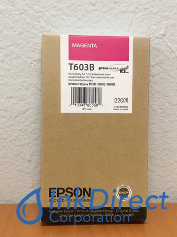 ( Expired ) Genuine Epson T603B00 T603B Ink Jet Cartridge Magenta Stylus Pro 7800 7880 9800 9880 Ink Jet Cartridge , Epson - InkJet Printer Stylus Pro 7800, 7880, 9800, 9880,