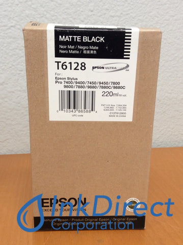 ( Expired ) Genuine Epson T612800 T6128 Ink Jet Cartridge Matt Black Stylus Pro 7450 7800 7880 7880C 9400 9450 9800 9880 Ink Jet Cartridge , Epson - InkJet Printer Stylus Pro 7450, 7800, 7880, 7880C, 9400, 9450, 9800, 9880,