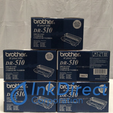 Genuine Brother DR510 DR-510 Drum Unit Black ( lot of 5 ) Drum Unit , Brother - All-in-One DCP 8025, 8025D, 8025DN, 8040, 8045D, MFC 8640D, - Laser Printer HL 5100, 5130, 5140, 5150D, 5150DLT, 5170DN, 5170DNLT, - Multi Function MFC 8220, 8220RF, 8440, 8440RF, 8840D, 8840DN, 8840DRF,