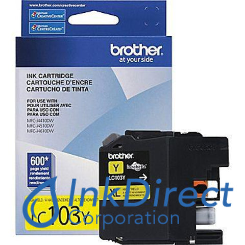 Genuine Brother Lc103Y Lc-103Y Lc103 Xl Ink Jet Cartridge Yellow