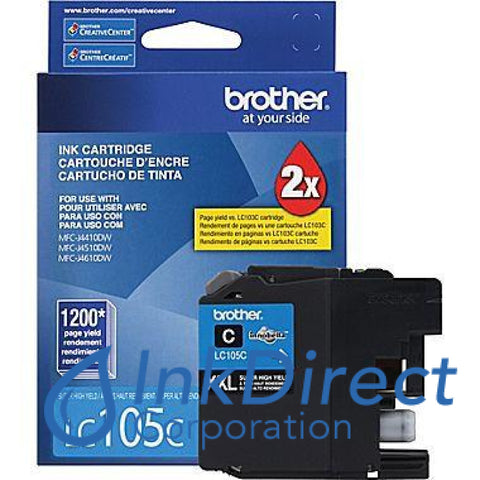 Genuine Brother Lc105C Lc-105C Lc-105 Xxl Ink Jet Cartridge Cyan