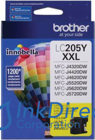 Genuine Brother Lc205Y Lc-205Y Lc-205 Xxl Ink Jet Cartridge Yellow