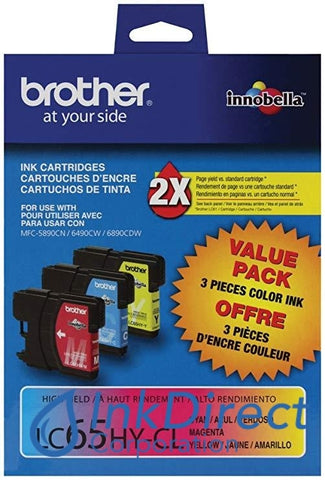 Genuine Brother Lc65Hycl Lc-65Hycl Lc65 Hycl High Yield Ink Jet Cartridge Tri-Color Ink Jet Cartridge