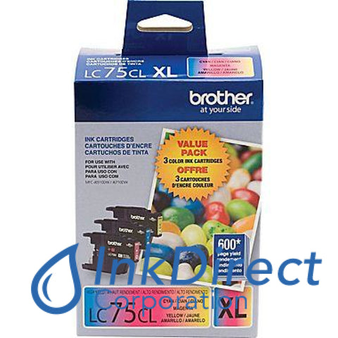 Genuine Brother Lc75Cl Lc-75Cl Value Pack Ink Jet Cartridge Tri-Color