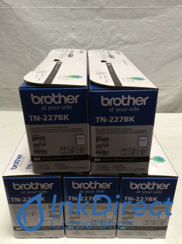 Genuine Brother TN227BK TN-227BK Toner Cartridge Black ( Lot of 5 ) HL L3210CW L3230CDW L3270CDW L3290CDW MFC L3710CW L3750CDW L3770CDW