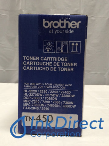 Genuine Brother TN450 TN-450 High Yield Toner Cartridge Black Toner Cartridge , Brother - Laser Printer HL 2220, 2240D, 2270DW, - Multi Function MFC 7360N, 7460DN, 7860DW,