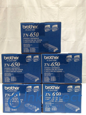Genuine Brother TN650 TN-650 TN650 High Yield Toner Cartridge Black ( lot of 5 ) Toner Cartridge , Brother - All-in-One DCP 8070D, 8080DN, 8085DN, - Laser Printer HL 5340D, 5350DN, 5370DW, 5370DWT, - Multi Function MFC 8480, 8480DN, 8680DN, 8890DW,