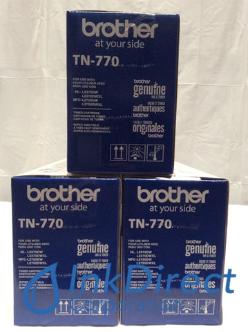 Genuine Brother TN770 TN-770 Toner Cartridge Black ( Lot of 3 ) HL L2370DW L2370DW XL MFC L2750DW L2750DW XL Toner Cartridge , Brother   - Laser Printer  HL L2370DW,  L2370DW XL,  MFC  L2750DW,  L2750DW XL