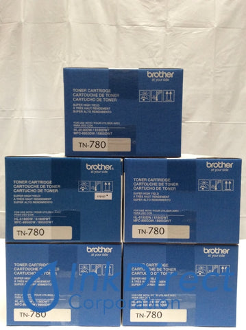 Genuine Brother TN780 TN-780 TN780 Super High Yield Toner Cartridge Black ( lot of 5 ) Toner Cartridge , Brother   - All-in-One  MFC 8950DW,  8950DWT,   - Laser Printer HL  6180DW,  6180DWT,