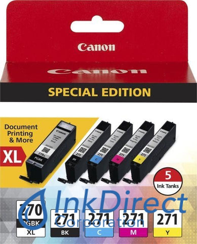 Genuine Canon 0319C006Ab Pgi-270Xl Bk 271 Bk/c/m/y Ink Jet Cartridge 5-Color Ink Jet Cartridge , Canon - All-in-One Pixma MG 5720, 5721, 5722, 6822, 7720