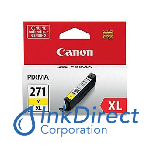 Genuine Canon 0339C001Aa Cli-271Y Xl Ink Jet Cartridge Yellow