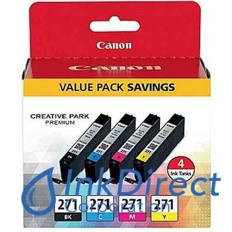 Genuine Canon 0390C005Aa Cli-271Bcmy Ink Jet Cartridge 4-Color